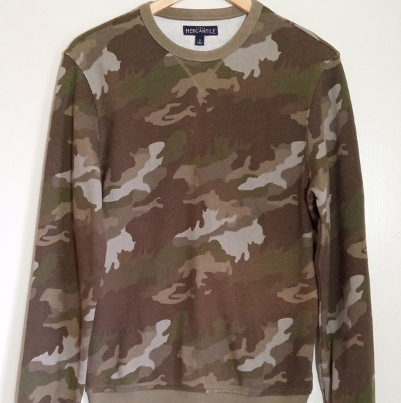 J Crew Mercantile crew neck Camouflage sweatshirt EUC women size small - Picture 1 of 5